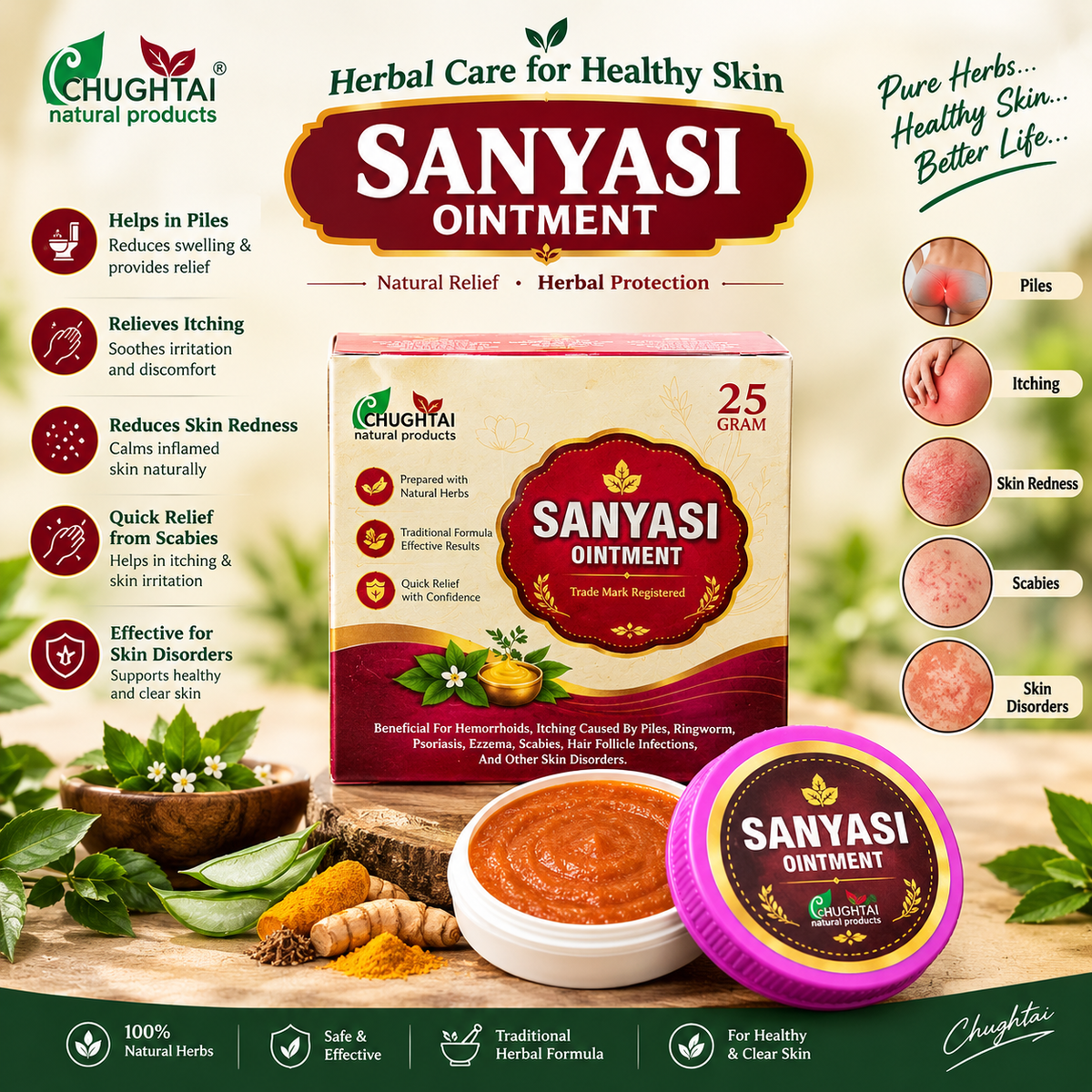 Sanyasi Marham (Herbal Ointment) – Instant Relief for Piles, Eczema & Skin Problems